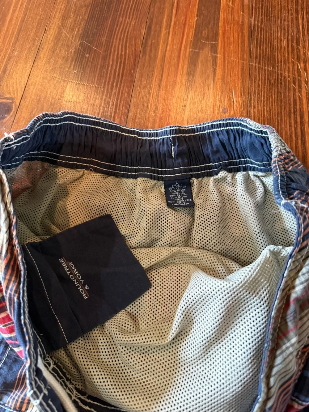 Men's Plaid Swim Shorts - Blue & Red